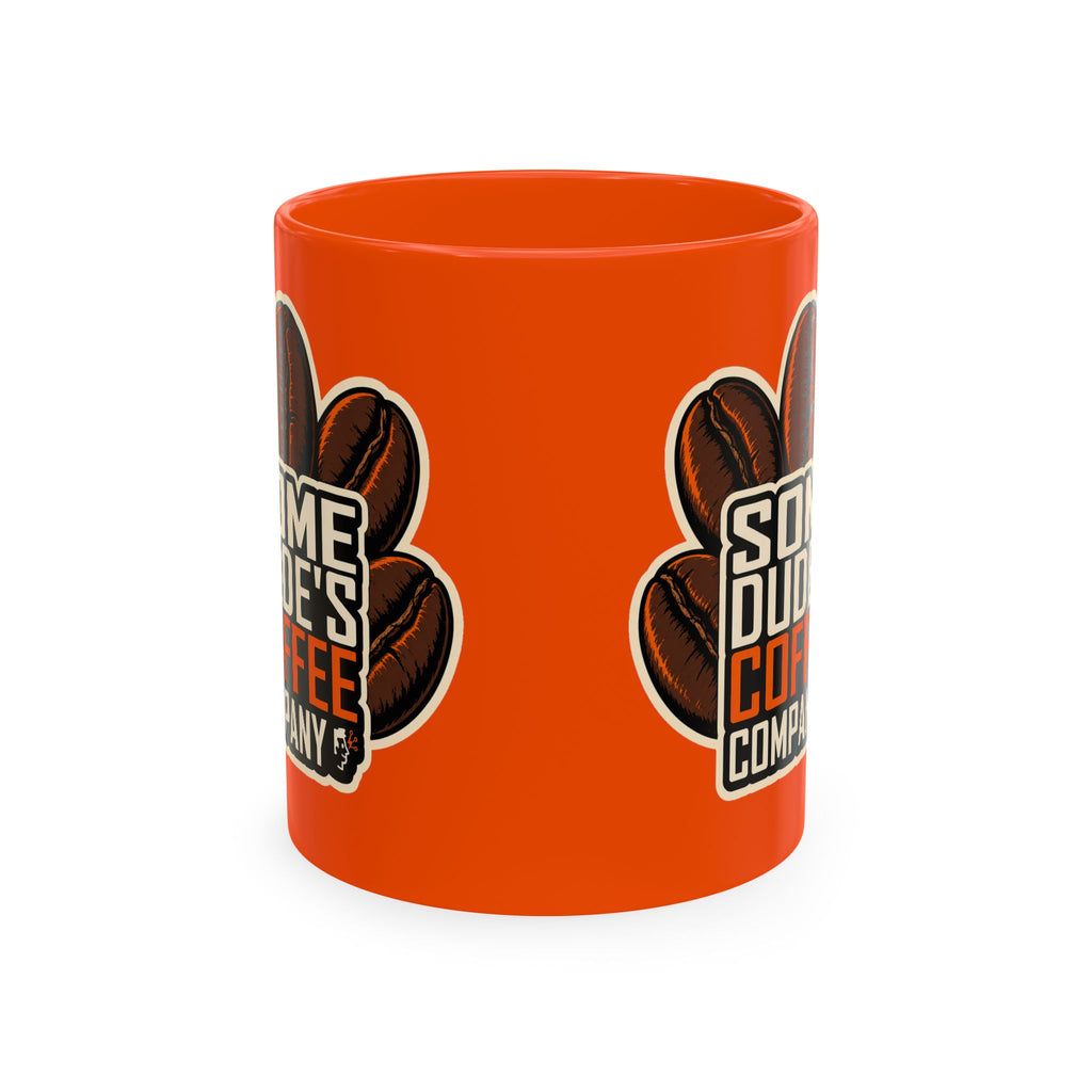 Some Dude's Coffee Company Five-Bean Logo Mug — Orange, 11 oz
