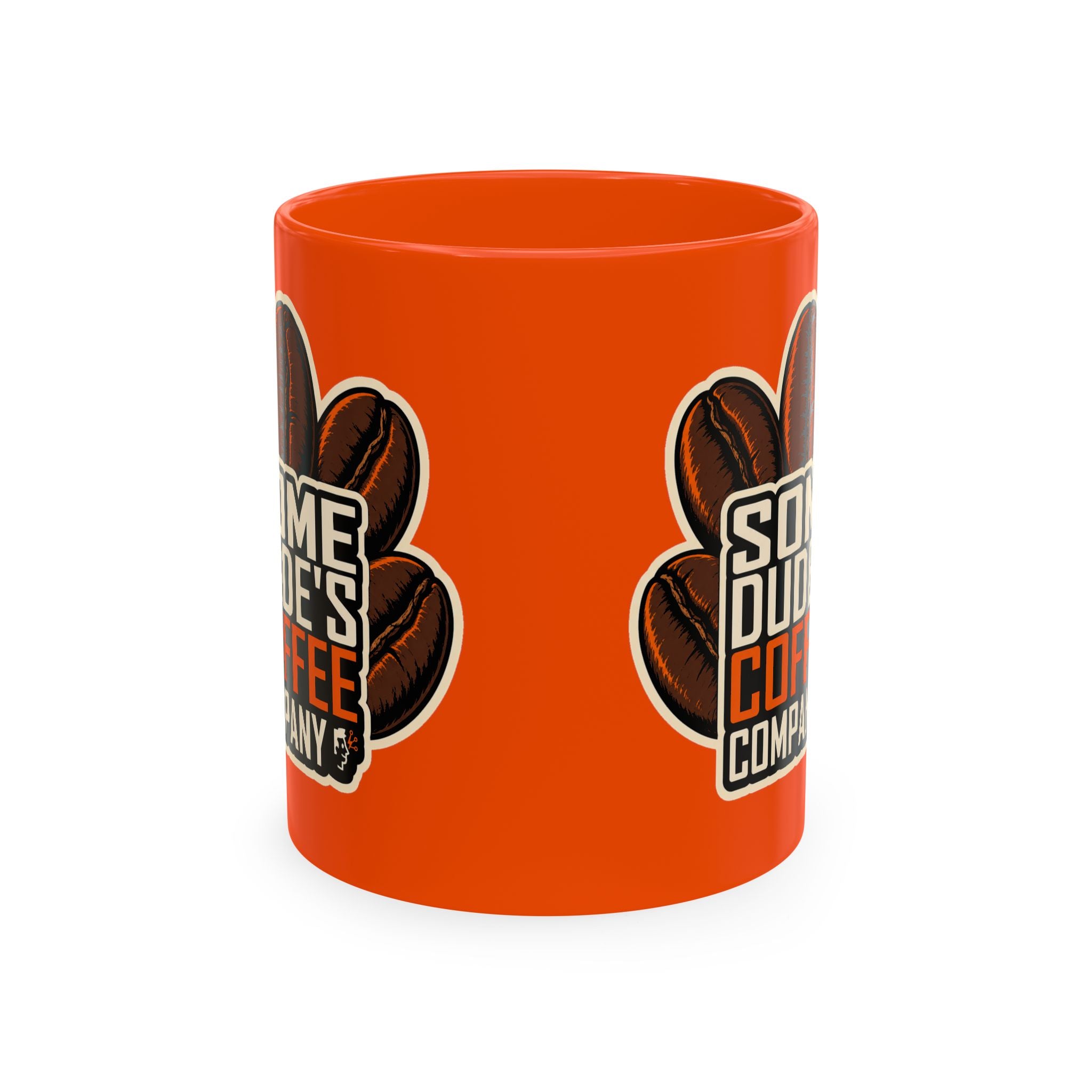 Some Dude's Coffee Company Five-Bean Logo Mug — Orange, 11 oz
