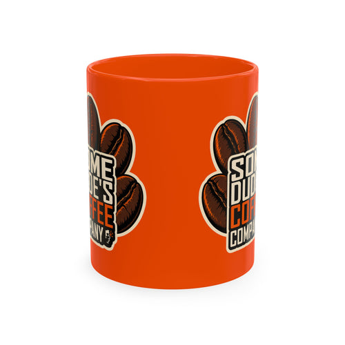 Some Dude's Coffee Company Five-Bean Logo Mug — Orange, 11 oz